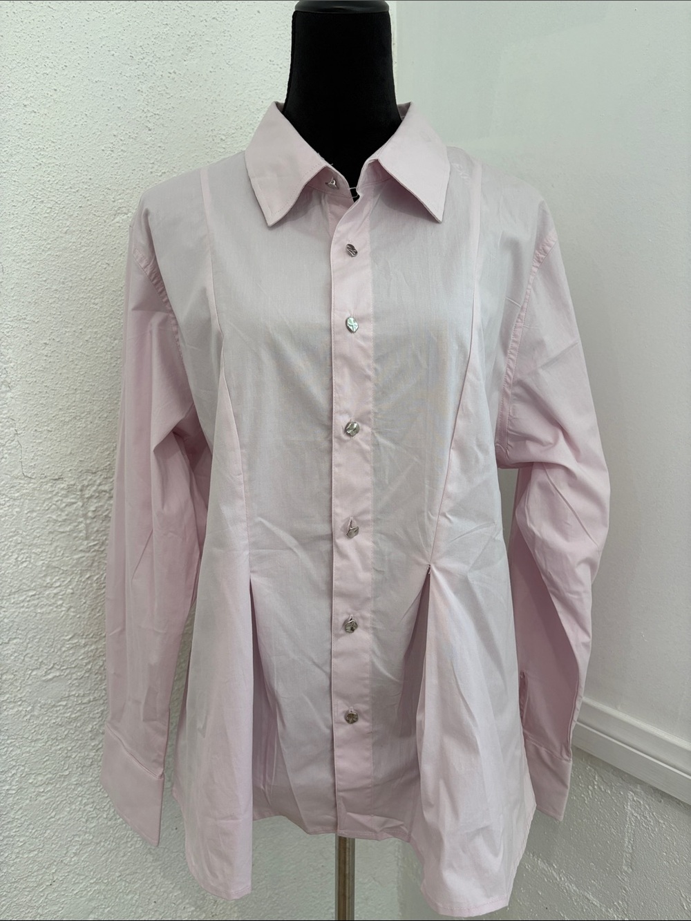 Express Pink Peplum Work Shirt Size XL Button Down Long Sleeve